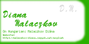 diana malaczkov business card